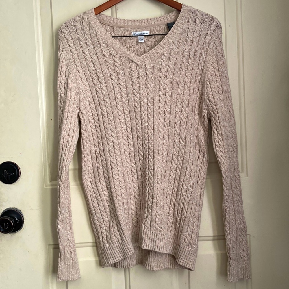 Croft & Barrow Cream Cable Knit Sweater